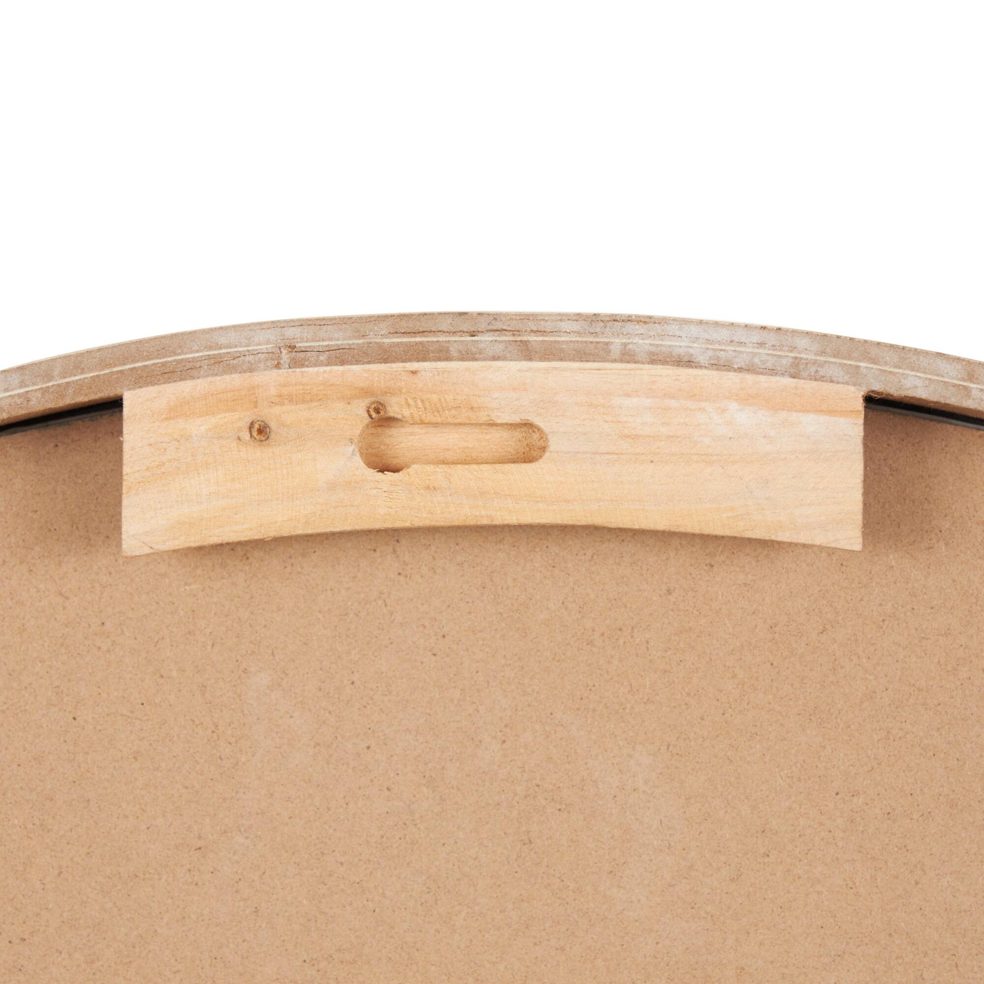 30" Natural Brown & White Mandala Wall Clock